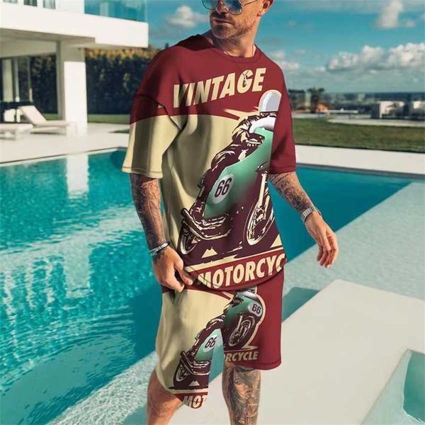 

new large casual loose short sleeve set 3d printed t-shirt beach shorts 2pc sports men, White;black