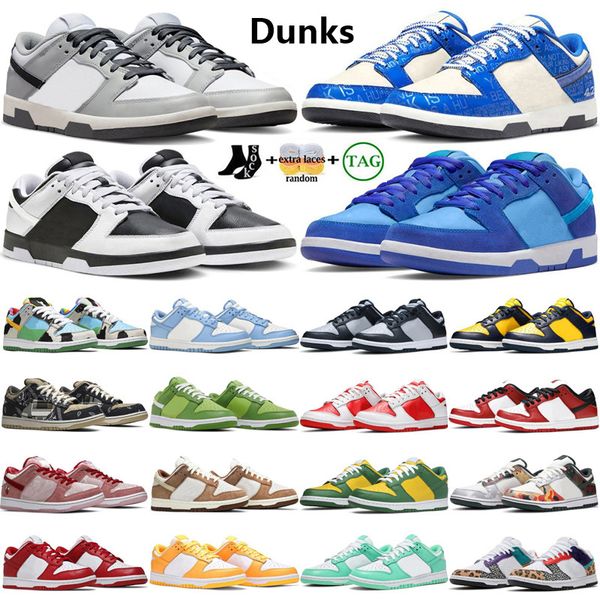 

2023 designer dunks og mens running shoes reverse panda smoke light grey jackie robinson blue raspberry vintage navy chunky dunky dhgate men, Black