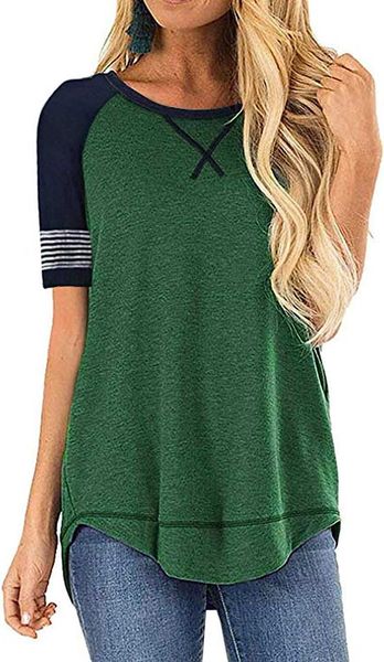 

casual dresses temofon women's summer short sleeve crew neck casual loose t-shirts blouse tunic s-2xl, Black;gray