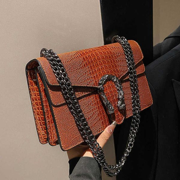 

messenger bags women's crocodile pattern new embossed chain simple fashion one shoulder crossbody underarm handbag
