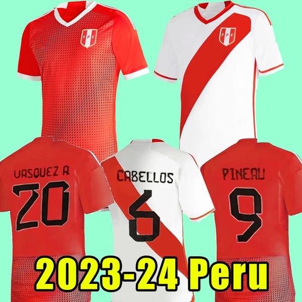 

2023 2024 peru soccer jerseys lapadula luis lberico pineau cuevas cartagena tapia valera aquino national team 23 24 football shirt uniform, Black;yellow