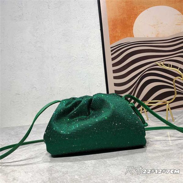 

botega venates jodie mini teen intrecciato small crystal diamond cloud fashion trend versatile one shoulder messenger soft leather dumpling