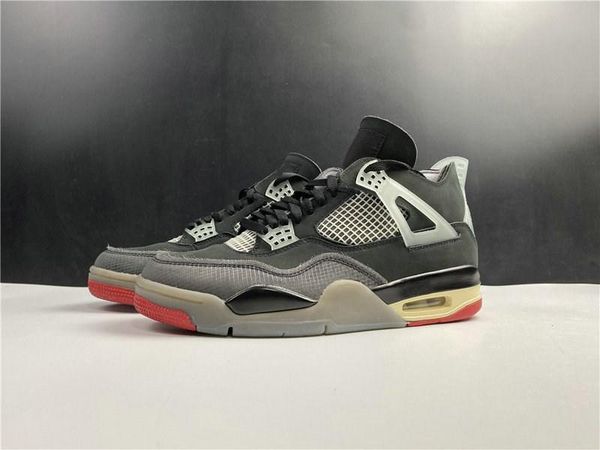

2023 latest exclusive basketball shoes jumpman 4 bred collaboration black cement grey fire red iv fashion chaussures trainers come with box