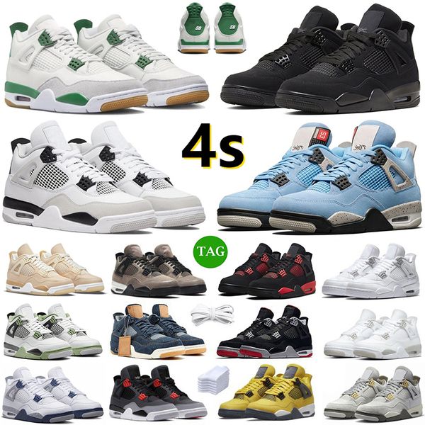 

jumpman 4 4s men women basketball shoes pine green military black cat seafoam midnight navy red thunder sail university blue lightning bred
