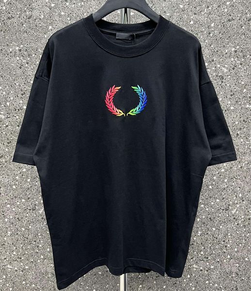

men's plus tees & polos round t-shirt plus size neck embroidered and printed polar style summer wear with street pure cotton ee76y5, Black;brown