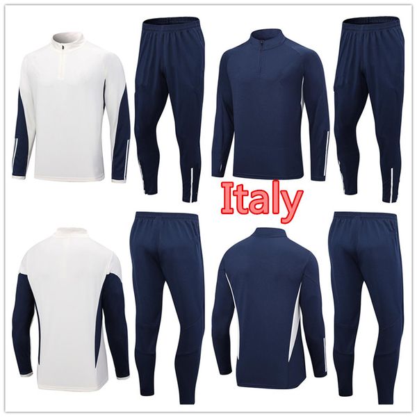 

mens football tracksuit italia jogging jacket 20 23 soccer training suit 23 24 survetement de foot chandal de futbol tuta, Black