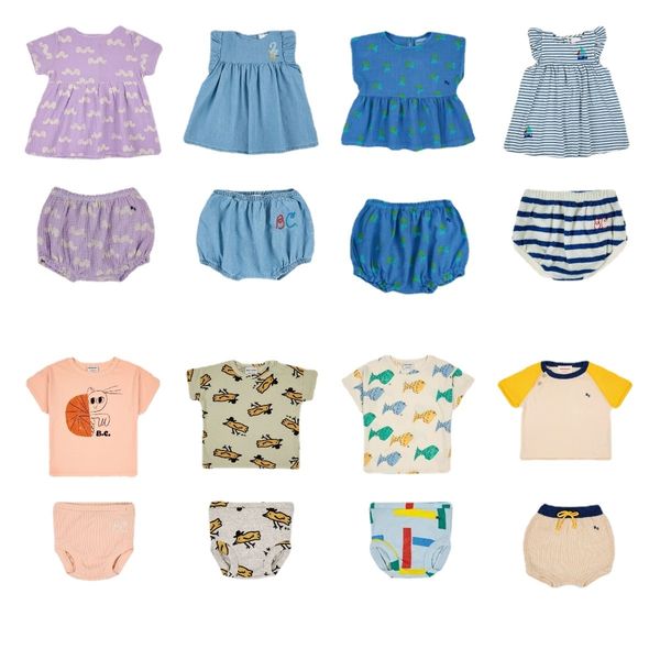 

clothing sets bc childrens bloomers sets ins style spring and summer bc series printed casual tshirt shorts for boy and girls 230322, White