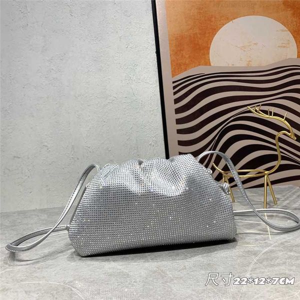 

botega venates jodie mini teen intrecciato small crystal diamond cloud fashion trend versatile one shoulder messenger soft leather dumpling