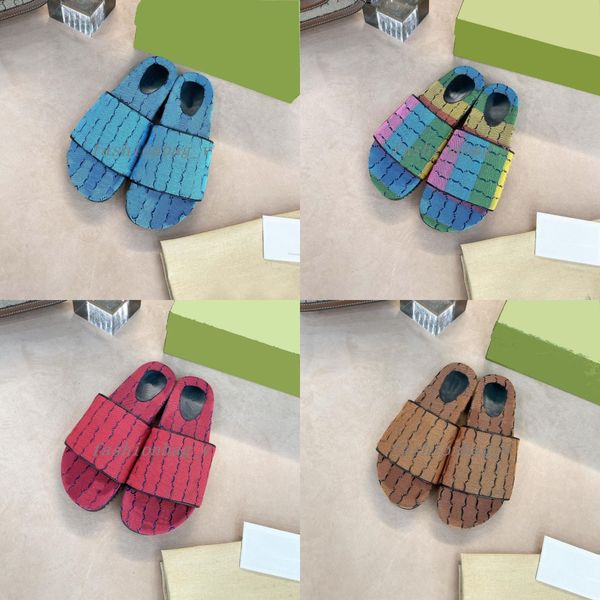 

designer sandals multicolor canvas slippers luxury men women sandals strappy buckle slipper webbing sandal classics shoes qulality, Black
