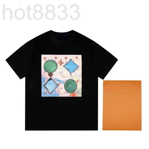 

men's t-shirts designer t shirt high version tide brand  t-shirt summer new print pattern loose casual women's quality cotton swe, White;black