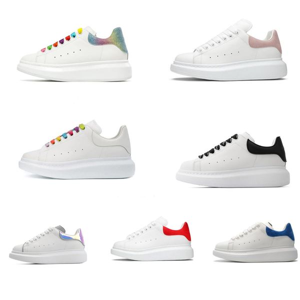 

new designers casual shoes oversized lace up women men sneakers platform sole white black espadrille leather velvet suede mcqueens1 trainers