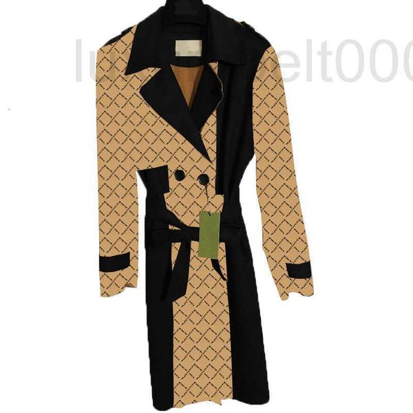 

women's jackets designer creative patchwork windbreaker jacket winter soft touch warm coats ladies luxury belt clothing jmi0, Black;brown