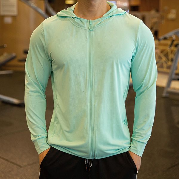 

men's hoodies sweatshirts hooded running gym training outdoor sports jackets coats quick dry sunscreen coat male sportwear solid 230323, Black