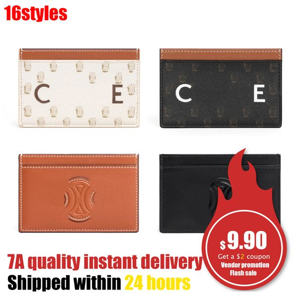 

nine colors fashion wallets coin purses card holders luxurys designer classic business card womens genuine leather credit card clutch mens l, Brown;gray