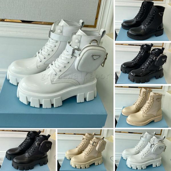 

2023 martin boots combat boots ankle boots women rois military inspired nylon pouch attached to the ankle with strap, Black