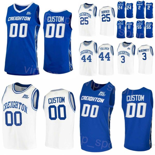 

creighton bluejays college 2 ryan nembhard jerseys basketball 24 arthur kaluma 33 fredrick king 11 ryan kalkbrenner trey alexander baylor sc, Black