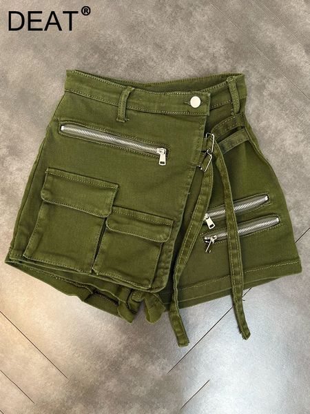 

skirts deat fashion trend cargo pocket design denim skirt women's loose leisure high waist mini female 2023 spring 11p03062 230323, Black