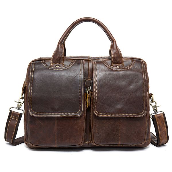

briefcases formal business style briefcase bag genuine leather lightweight daily working tote for man male solft cwoskin 230323
