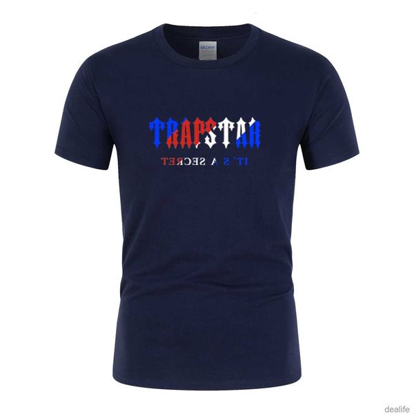 

2023 brand t-shirt trapstar nanocrystals iced out purple print men's t-shirt summer cotton oversized street style 2023, White;black