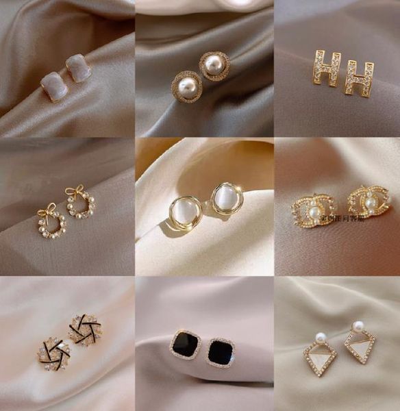 

fashion new popular earrings classic style red dow stud earrings luxury beautiful earrings women wedding jewelry earrings gift, Golden;silver