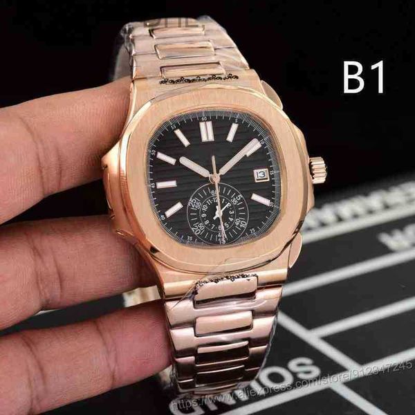 

watches mechanical superclone multiple aquanauts men 5164a sapphire classic automatic time zone transparent rose gold moon phase black blue, Slivery;brown