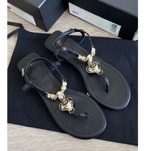

women's g sandals summer luxury designer slippers leather platform sandals fashion beach flats fashion flip flops, Black