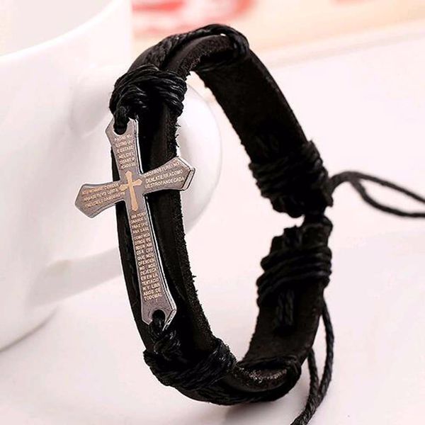 

hand-made bracelets cowhide cross woven rope-inspired men 20pcs/lot, Golden;silver