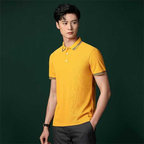

men's rhoback polos short sleeve t-shirt polo shirt business casual slim fit cotton ice silk, White;black