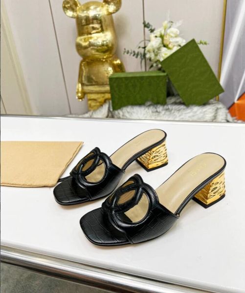 

designer women classic sandals platform heel letter luxury exclusive slipper fashion lady outdoor slide utwx, Black