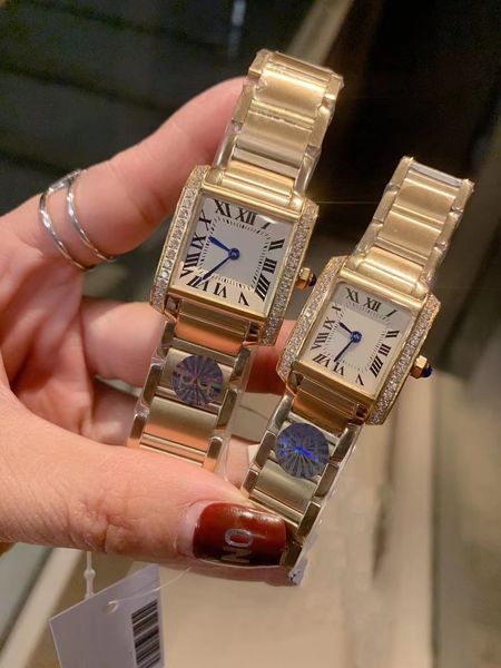 

women's quartz watch diamond-encrusted dial 30mm/25mm swiss original advanced electronic movement yellow gold stainless steel boutique, Slivery;brown