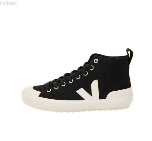 

dress shoes designer sneakers veja men's and women's high fabric classic letter v round head lace up daily sports shoe, Black
