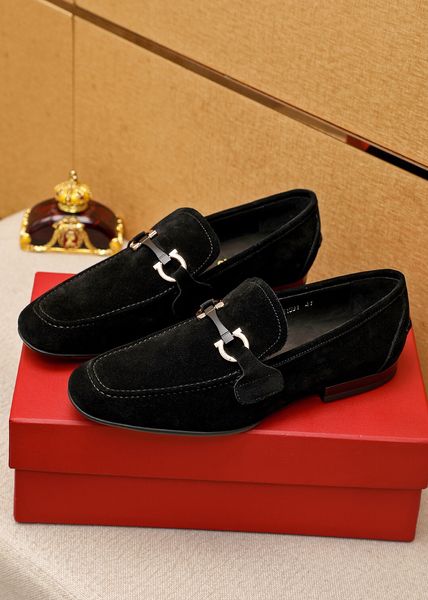 

2023 men's party wedding dress shoes business office handmade flats brand designer casual loafers size 38-45, Black