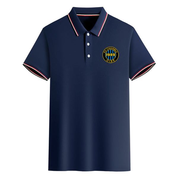 

fc chambly mens polos sports soccer polo shirts men short sleeve football training poloshirts summer fashion casual business asian size s-6, White;black