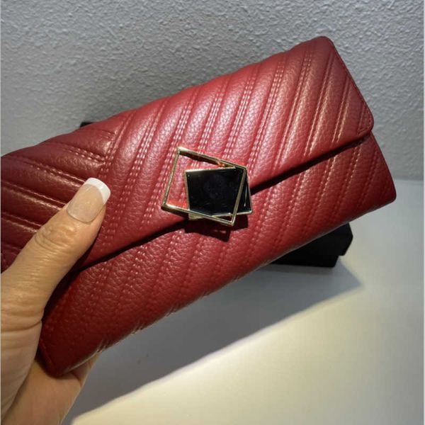 

luxury leather female wallet niche design new ladies wallet multifunctional folding money clip 0401, Red;black