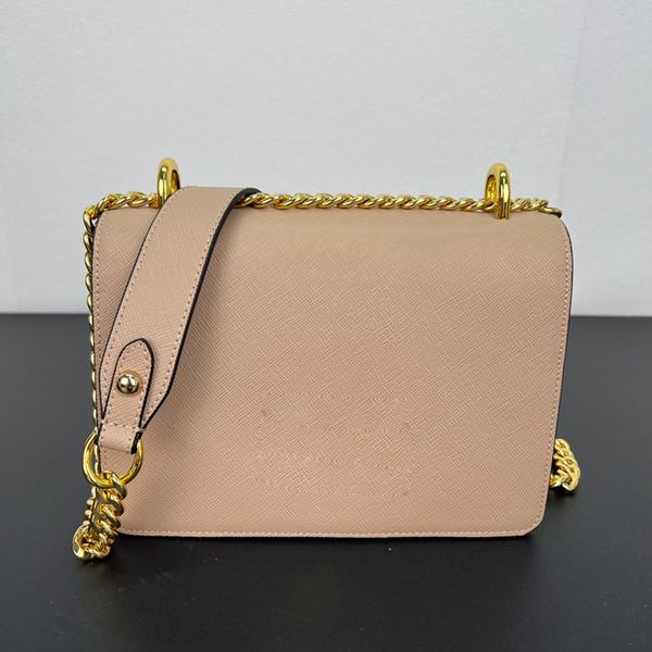 

italy womens saffiano triangle badge shoulder bags calfskin gold metal hardware chain crossbody shoulder handbag timeless accordion flap pur