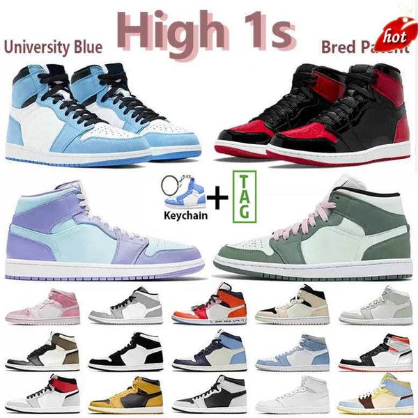 

2023 og jumpman 1s high sports basketball shoes mens women hyper royal university blue bred black toe dark mocha shadow daimond denim obsidi