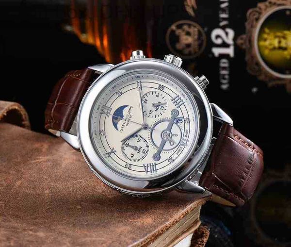 

stockoriginal patees philpes men's watches brand luxury sport ready wristwatch men waterproof chronograph military ff1v, Slivery;brown