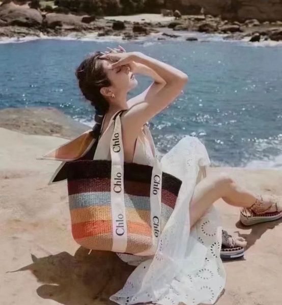 

designer bags luxury choles bag women's crossbody bags fashion straw beach shoulder tote famous genuine totes woody bag purse