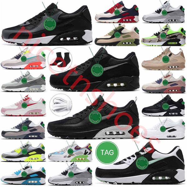 

max 90 90s bred black white dark grey triple white black volt trail gold men trainers sports sneakers casual shoes signal blue infrared