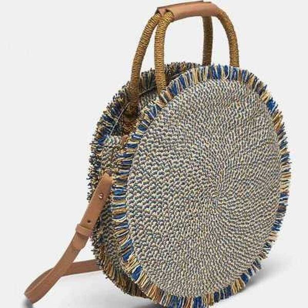 

beach women straw fashion casual woven circle handbag tote rattan shoulder wicker bags bag summer