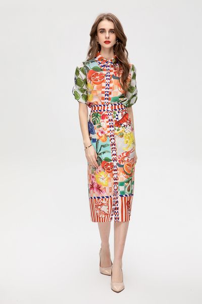 

runway dresses european fashion designer designs new positioning print skirt for spring/summer 2023, Black