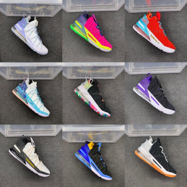 

designer shoes men sports shoes air cushion basketball shoes lebrons 18 melon tint dunkman los angeles by night day black crimson volt
