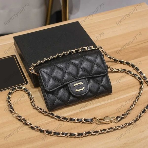 

womens caviar ather mini coin card holder purse walt calfskin/lambskin cowhide gold hardware matelasse chain bust waist fanny pack sacoche h, Red;black