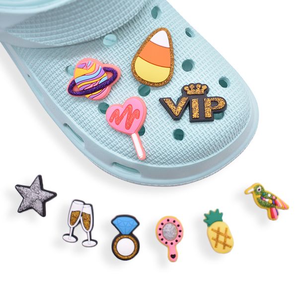 

anime charms wholesale childhood memories glitter stuff funny gift cartoon charms shoe accessories pvc decoration buckle soft rubber clog ch, Blue