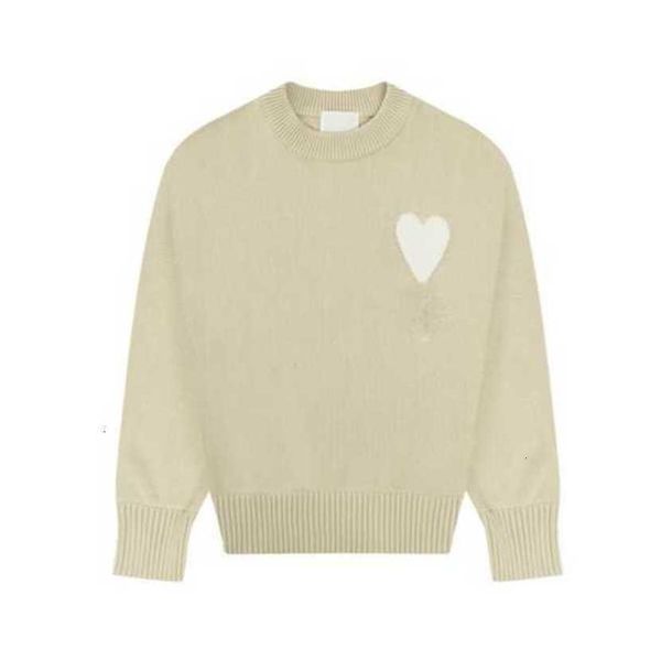 

paris designer men's sweaters designer cya36 # amis de coeur love jacquard crew neck sweater fashion brand streetwear for men and women, White;black