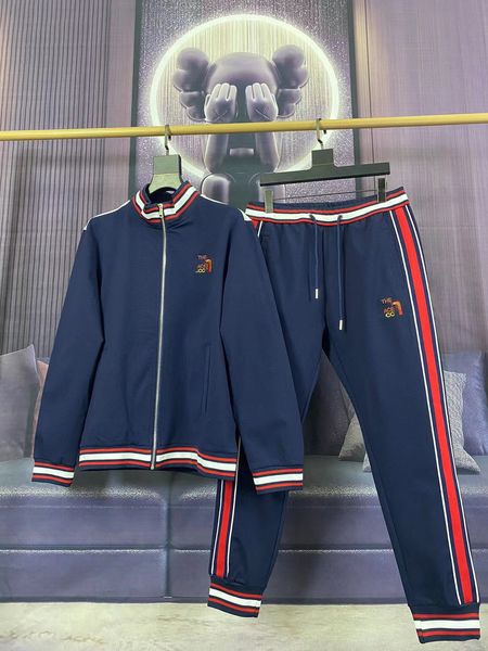 

autumn and winter new men's sportswear premium stripe design loose street fashion pullover two piece sportswear tracksuit, Gray