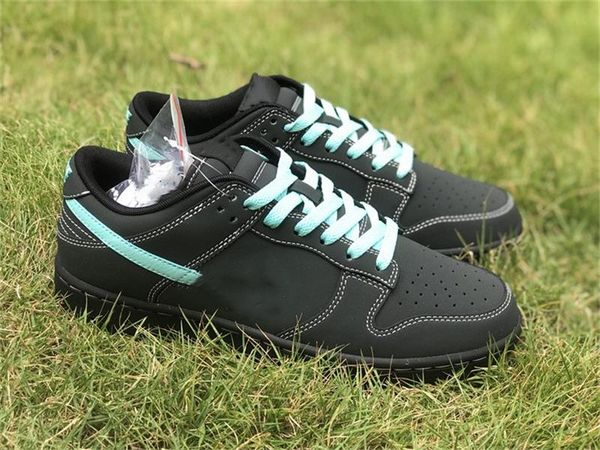 

basketball designer shoes dunks low tiffany x co black university sky blue gs casual lifestyle shoes with original box