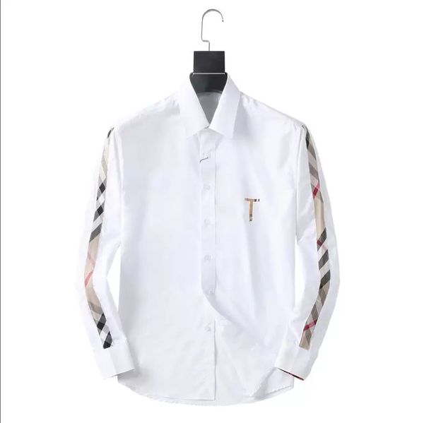 

2023luxurys designers men's dress shirts fashion trend casual business cocktail shirt long sleeve solid color summer comfortable stand, White;black