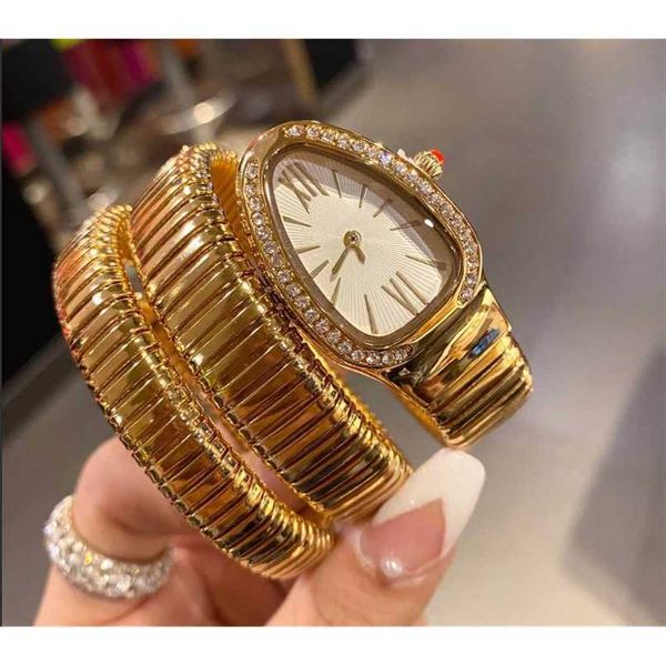 

luxury the 32mm size women's watch has a double surround serpent-shaped quartz movement with diamond bezel movement ayw 66qi, Slivery;black