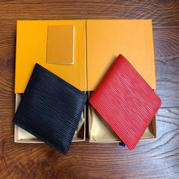 

quality pocket organizer nm damier red designer women real leather passport wallets card holder purse id wallet bifold bag #60234i, Red;black